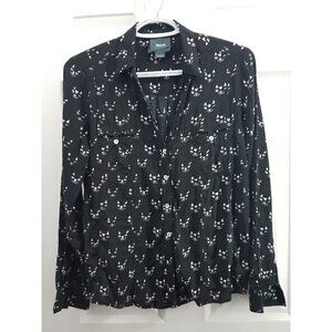 Maeve Cat Print Button Shirt Size 4